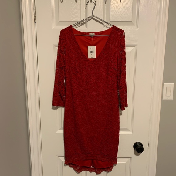 Guess | Trixee Lace Dress | Heartache Red (M) - Picture 1 of 3
